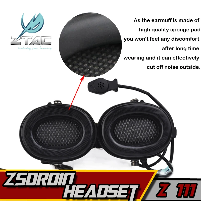 Детали Z111 Airsoft Z Тактическая Военная гарнитура Peltor Softair Sordin наушники для стрельбы