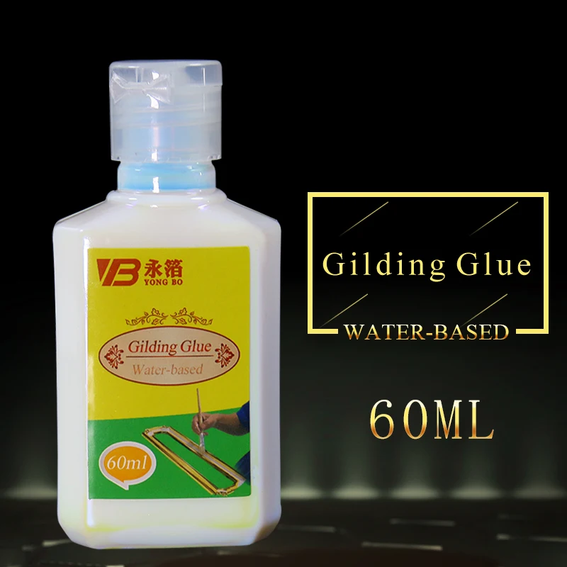 

60ml Gilding Glue for Gold Leaf Foil Water-based Glue for Gold Foil Sheets Arts Craft Paper Home Decoration DIY Gilding Adhesive