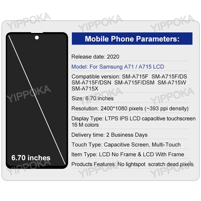 Pantalla LCD Original para Samsung Galaxy A71, digitalizador de pantalla t&aacute;ctil, SM-A715F/DSN SM-A715F/DS, reemplazo de pantalla-1