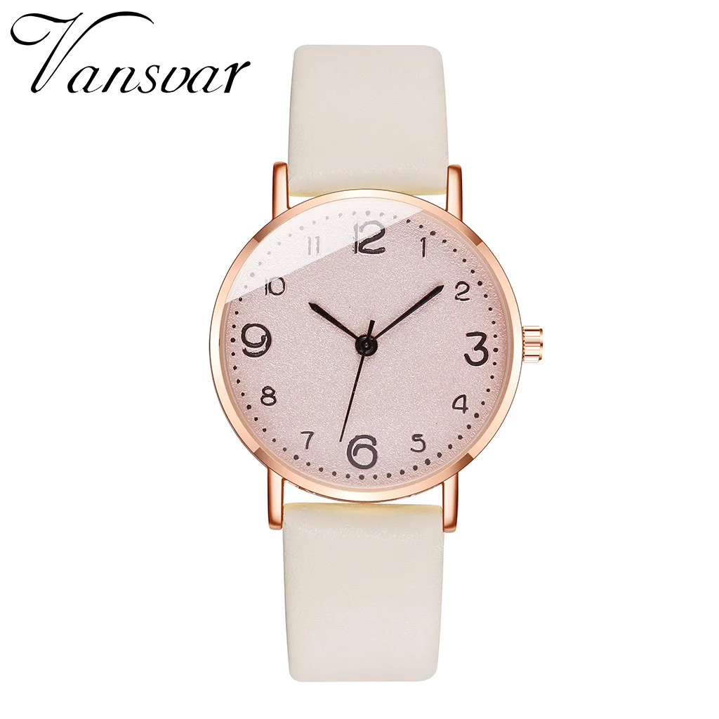 

Vansvar Women's Casual Quartz Leather Band Newv Strap Watch Analog Wrist Watch Minimalist Men Fashion Ultra Thin Watches Simple