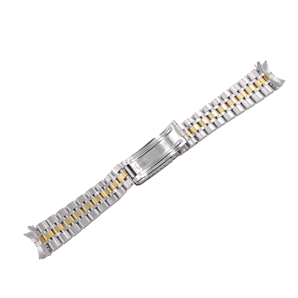 Rolamy 19mm 316L Stainless Steel Hollow Curved End Screw Links Replacement Wrist Watch band Strap Bracelet For Tudor Seiko