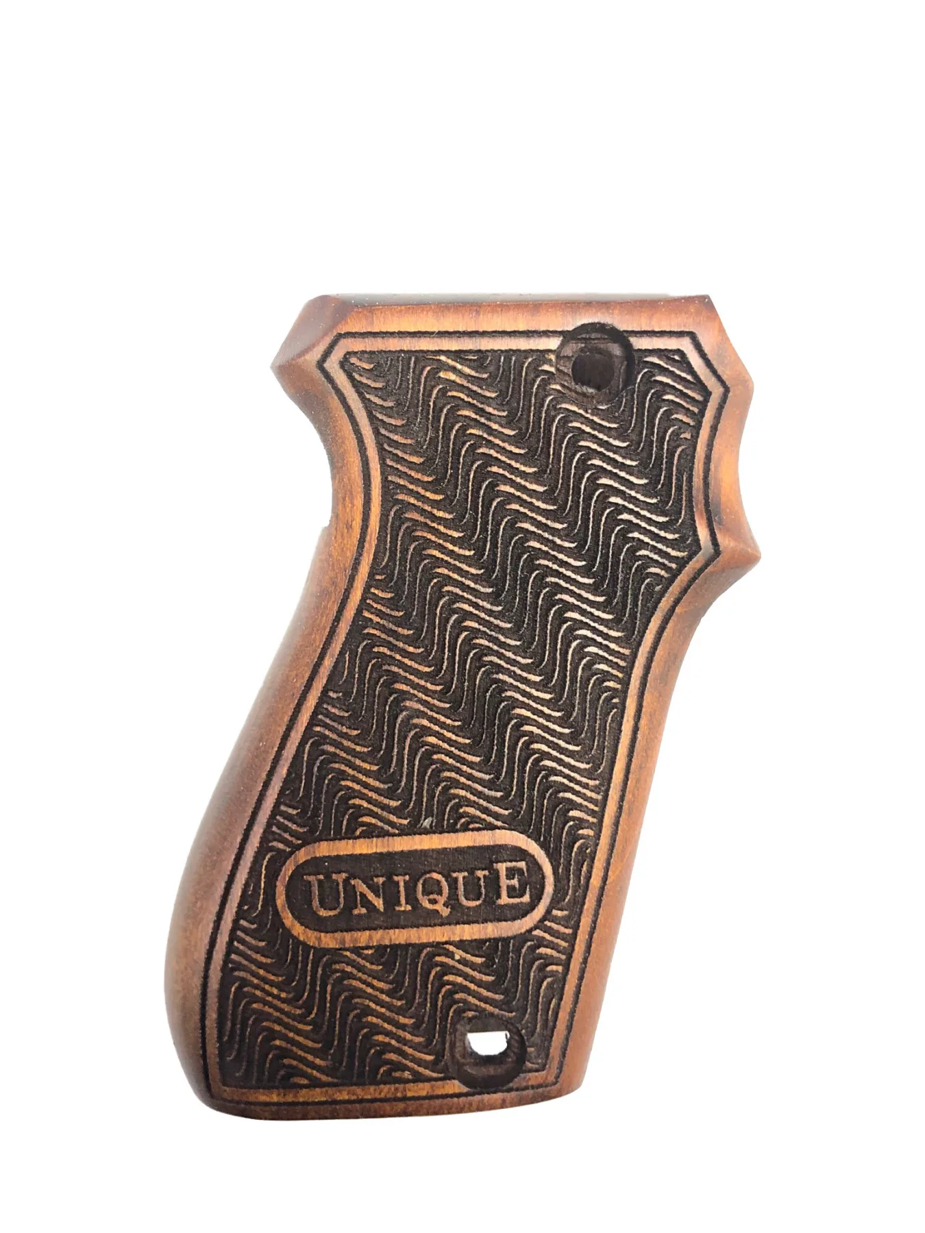 

French Onlusu Unique Logo Laser Cut Wooden Grip