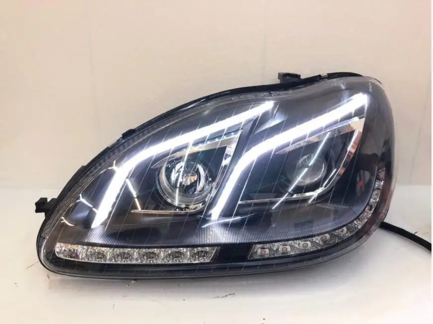 2 шт. 1998~ 2005y бампер автомобиля головной светильник для Mercedes Benz W220 туман S280 S320 S350 S500 S600 головной светильник W220 линзы прожекторного типа светильник