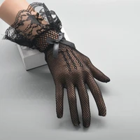 lilicochan pretty mesh evening party cosplay costume glove bride accessories for women 3 colors sexy print lace gloves 2020 new