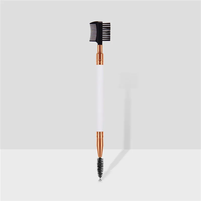 Двухсторонняя щетка для бровей с деревянной ручкой кисти макияжа расческа