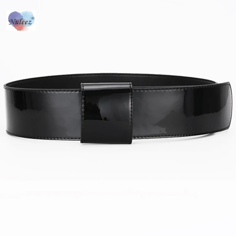 

Nuleez Patent Leather Belt Women Cummerbunds Fashion Model Accessory Slim and Beautiful Lady Favorite