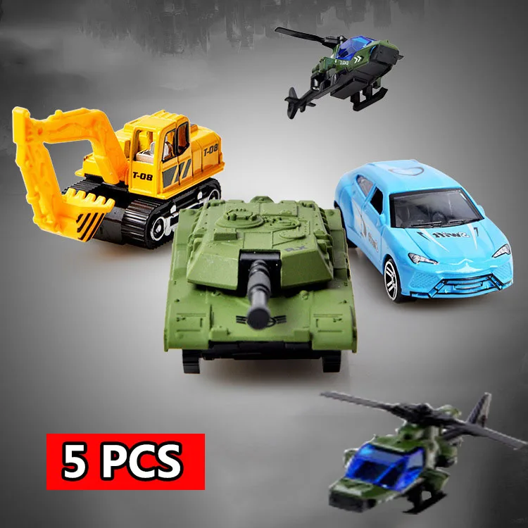 5 шт. мини-сплав моделирование строительный автомобиль военный грузовик-цистерна