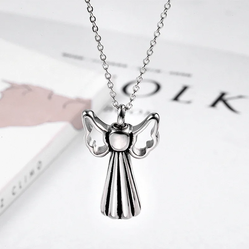 Silver Урна на память для праха, урны для похорон домашних животных, урна, животное, Золотая душа, подвеска, ожерелья из нержавеющей стали для питомца, держатель для кошки, собаки, птицы - Цвет: Silver