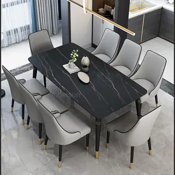 Contemporary Custom Rock Board Dining Table Simple Dining Table And Chair Combination Small Apartment Kitchen Home Furniture
