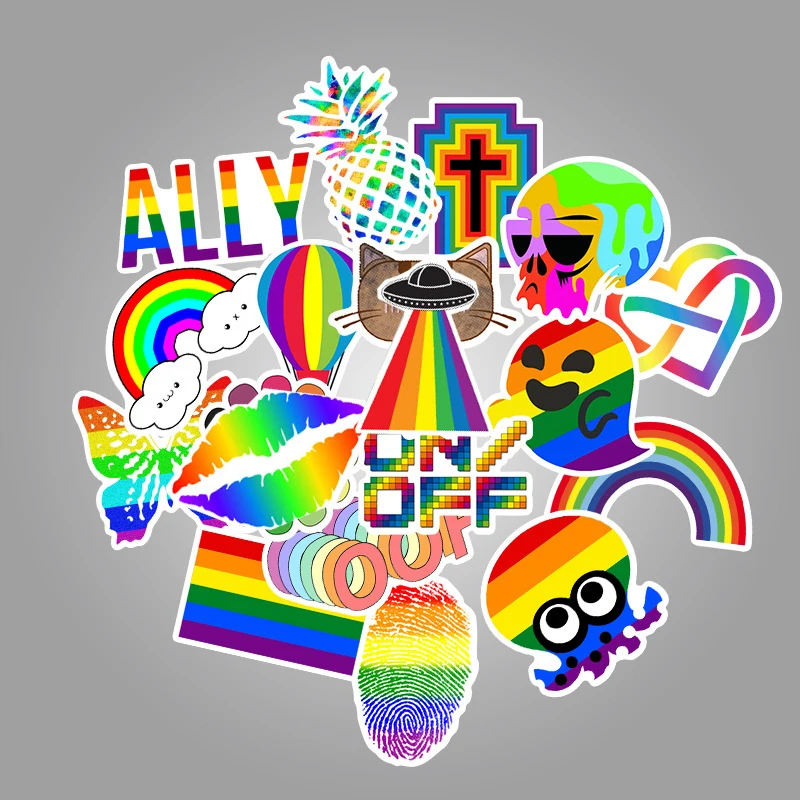 103050pcs lgbt rainbow stickers laptop guitar luggage skateboard fridge phone bike waterproof graffiti sticker decal kid toys free global shipping