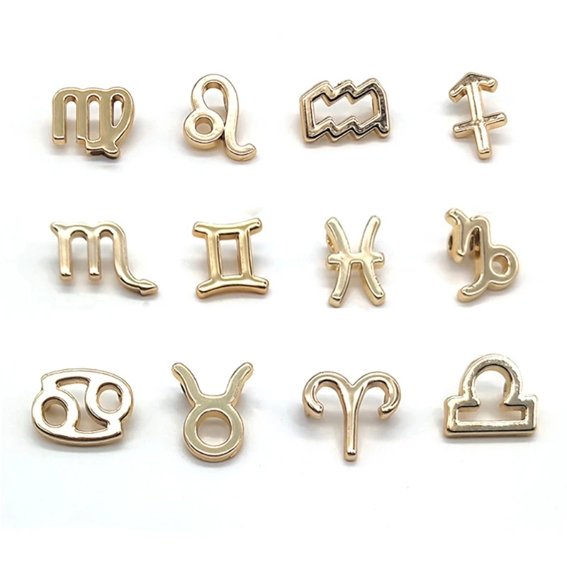 

12Pcs Zodiac Sign 12 Constellation Pendant Mixed Round Lucky Charms for DIY Bracelets Necklaces Earrings Jewelry Making