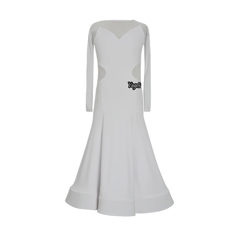 

Ballroom Standard Dresses Girls White Long Sleeve Waltz Performance Dress Spanish Bullfighting Clothes Kids Stage Wear