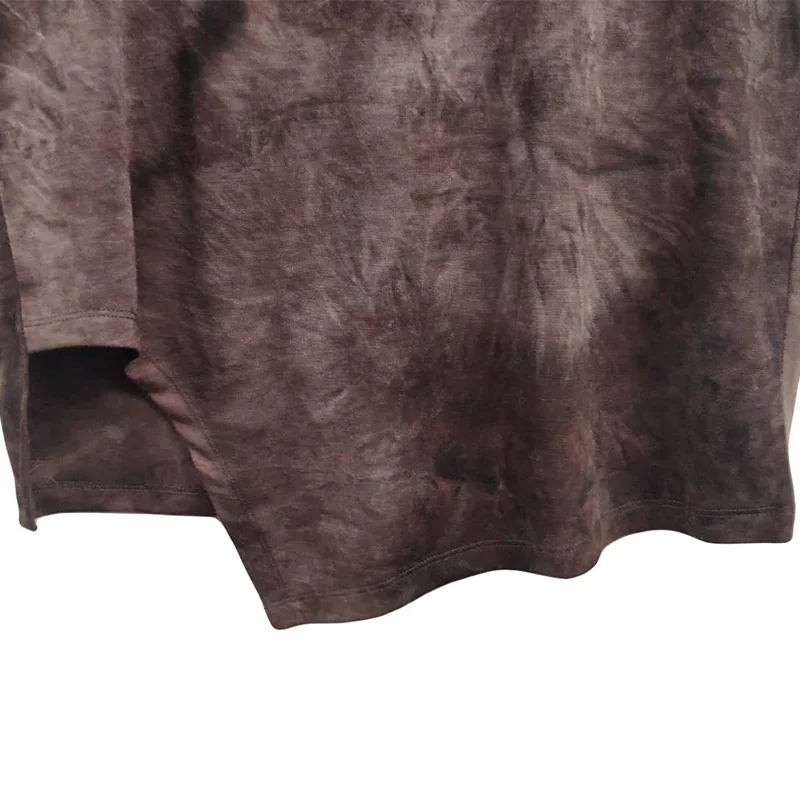 Осенняя Новинка винтажная Мужская футболка в стиле ретро длинная окрашенная на