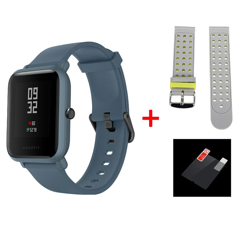 blue and gray Английская версия Amazfit Bip Lite умные часы Huami Amazfit Bip LITE Мужские часы 45 дней Срок службы батареи 3ATM водонепроницаемые часы - Цвет: blue and gray