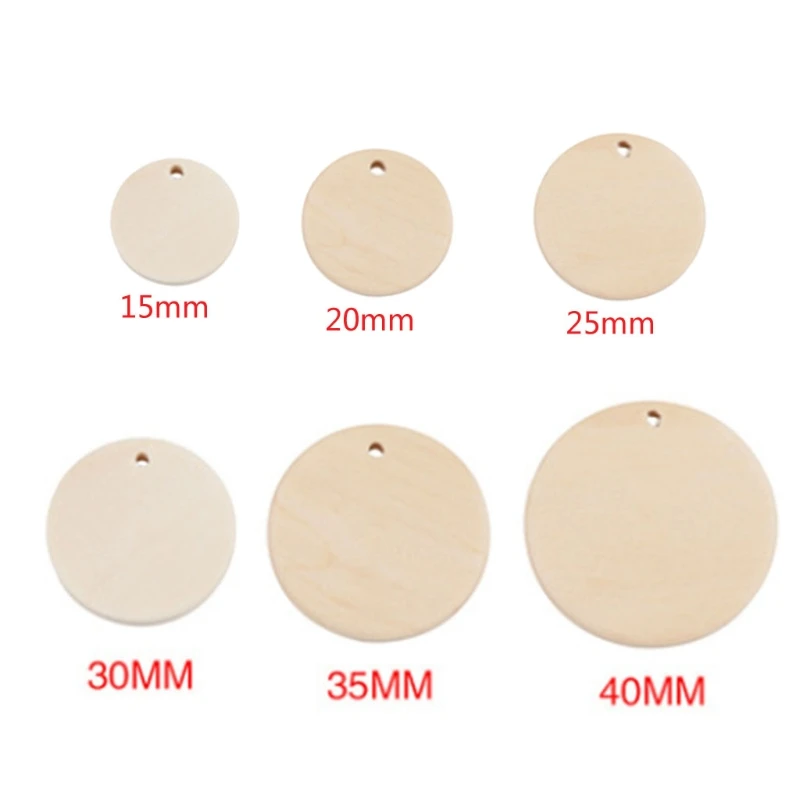 

Wooden Unfinished Round Circles with Holes Wooden Circle Discs for Crafts Coasters Home Decorations and Ornaments