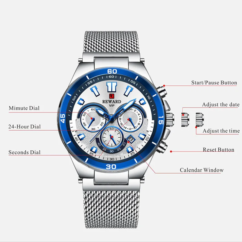 Новые наручные часы с хронографом мужские лучший бренд роскошные знаменитые из