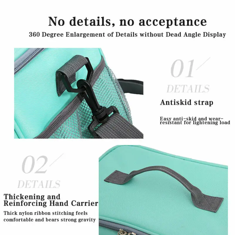 

Cooler Thermal Picnic Lunch Bag Work Insulated Lunch Box Camping Food Drink Large Portable Bags