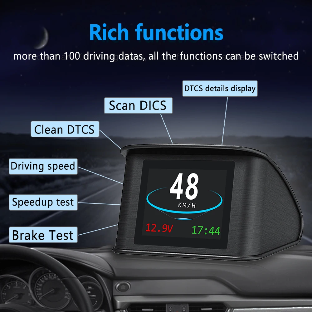 Дисплей HUD P10 Автомобильный GPS OBD OBD2 диагностический инструмент проектор цифровой