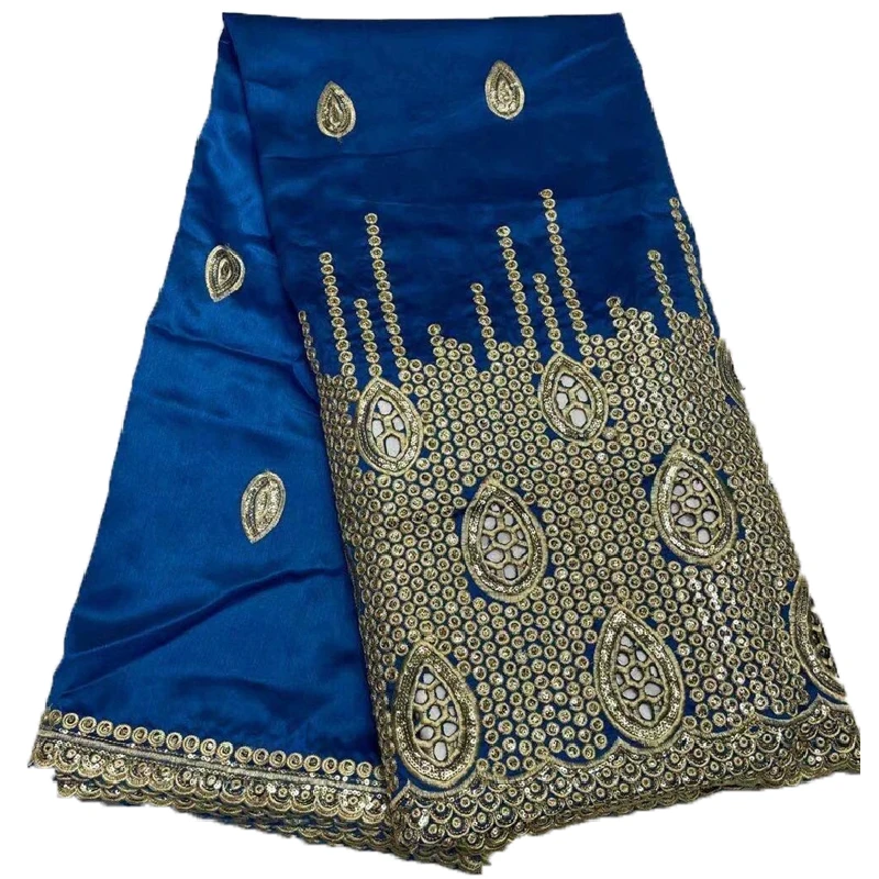 

High Quality Purple African George Lace Fabric With Sequins Embroidered Indian George Wrapper Material Nigerian Sewing Material