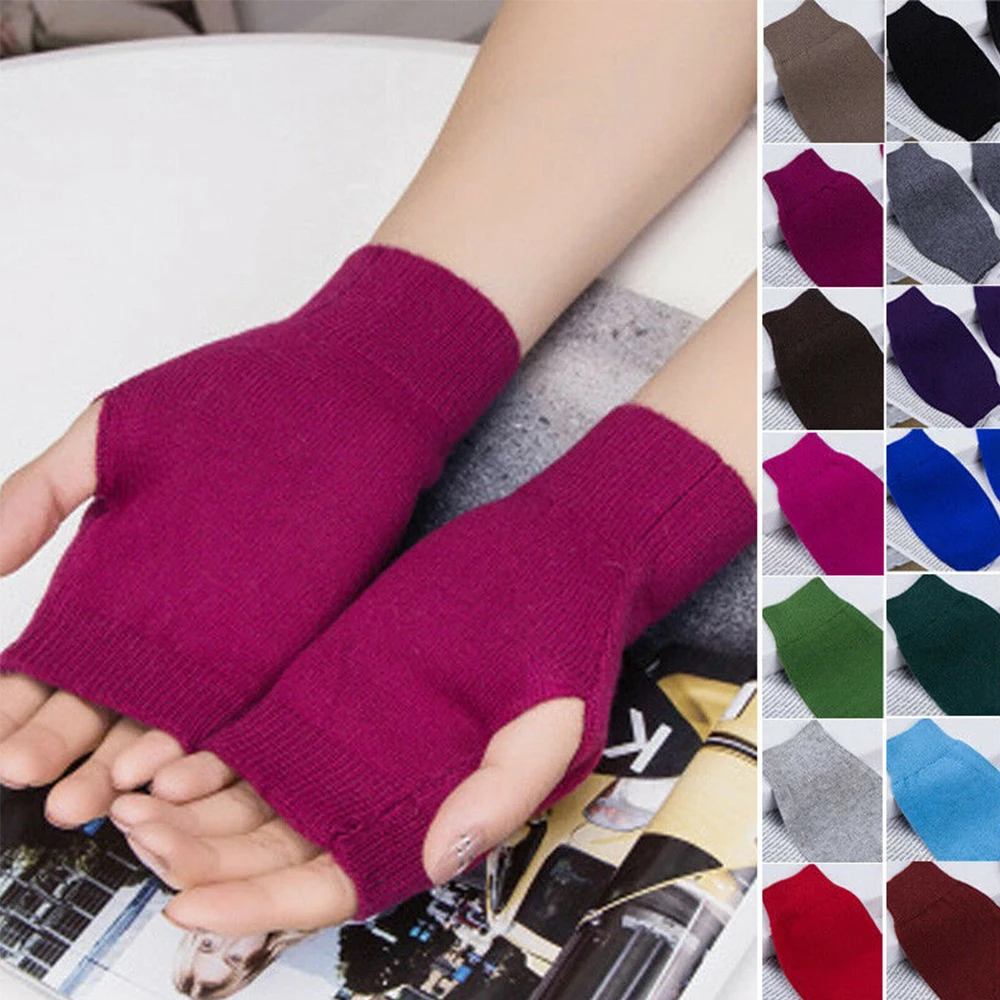 1 пара кашемировые перчатки унисекс без пальцев в Корейском стиле|Мужские