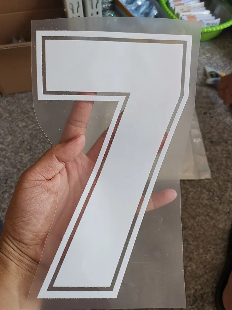 22cm 7 Горячая фиксация накладки для ногтей теплопередачи Горячие бирки для одежды с золотым тиснением мешок рубашка Номер железа на заплатках - Цвет: 22cm 7