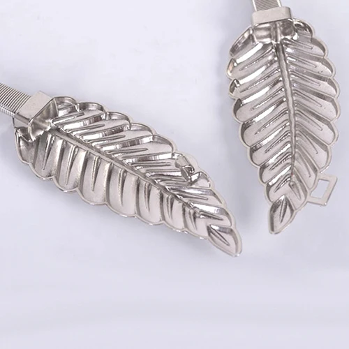 Женский пояс в винтажном стиле эластичный с металлической пряжкой аксессуар для