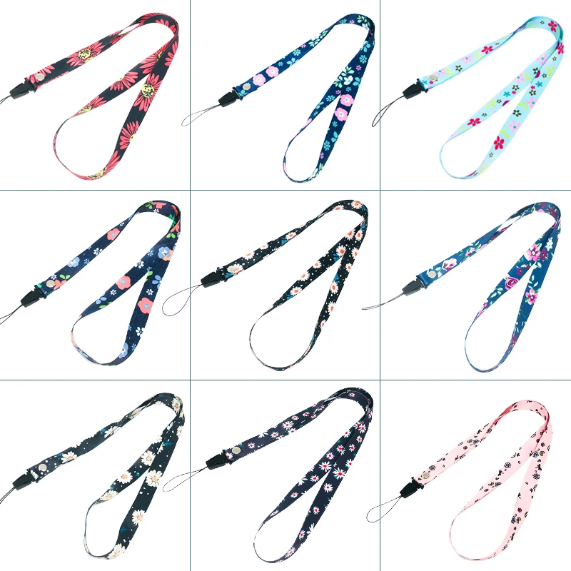 

Flower Printed Mobile Phone Neck Straps Sport Strap Keychain Phone Holder For Huawei/xiaomi/samsung/iphone 11 Pro Max Lanyards