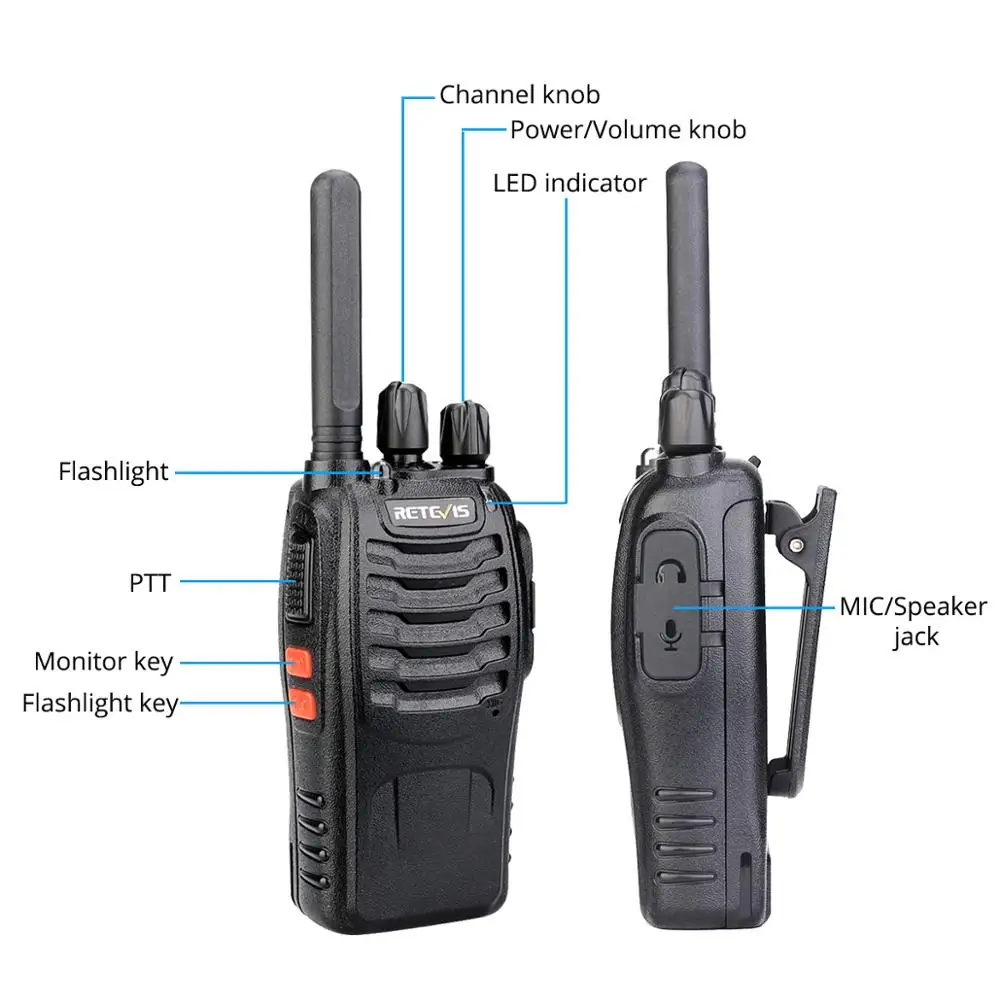 Портативная рация Retevis H777 Plus PMR446 20 шт. двухканальные радиостанции для отелей