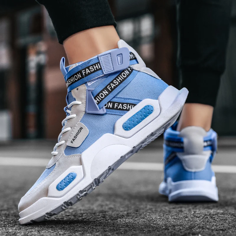 

Красочные мужские спортивные туфли, удобные кожаные высокие мужские кроссовки, дизайнерская мужская обувь для бега, Уличная обувь на плоск...