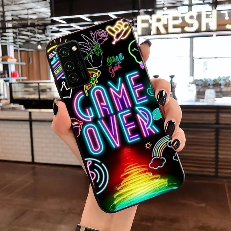 

Dabieshu Game Over Black TPU Soft Phone Case for Samsung S20 plus Ultra S6 S7 edge S8 S9 plus S10 5G lite 2020