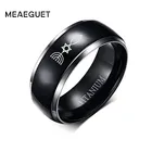 Мужское титановое кольцо, свадебные бренды, рок, панк, 8 мм, персонализированные мессианические еврейские кольца Magen David с серебряными рифлеными краями
