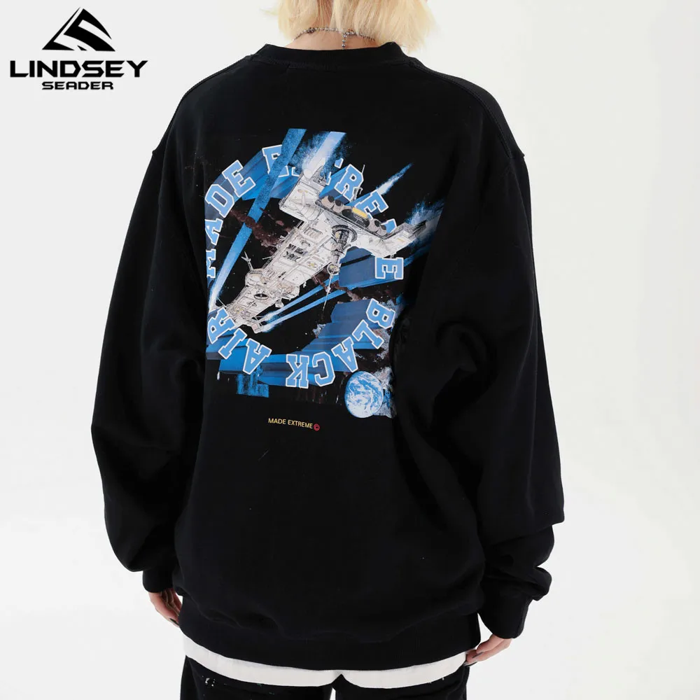 Линдси сидер космический корабль Принт толстовки с капюшоном в стиле Харадзюку