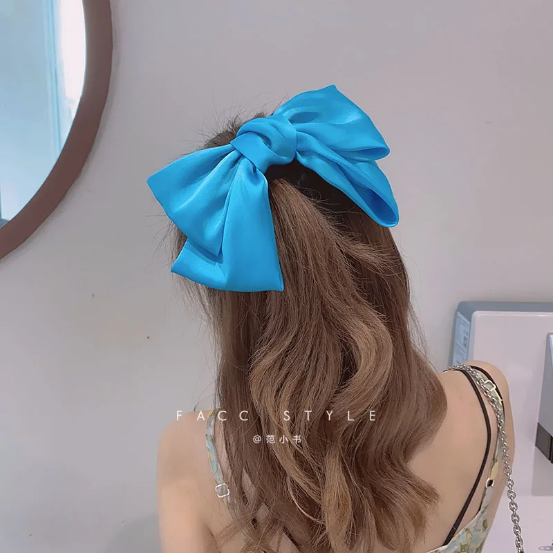 

Fashion Big Bow Hairpin Cute Red Barrette Pink Hair Clip Women Girls BB Hairgrip Korean Oversize Solid Color Hair Accessories