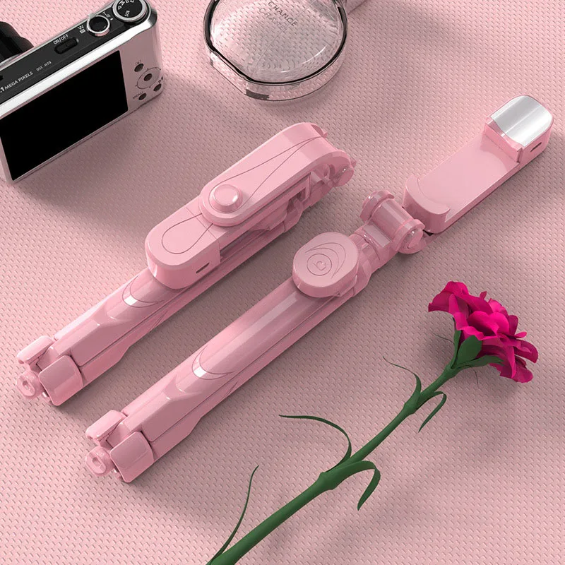 

Wireless Bluetooth-compatible Selfie Stick With Beauty Fill Light Extendable Monopod Live Tripod For IPhone Android Smart Phone