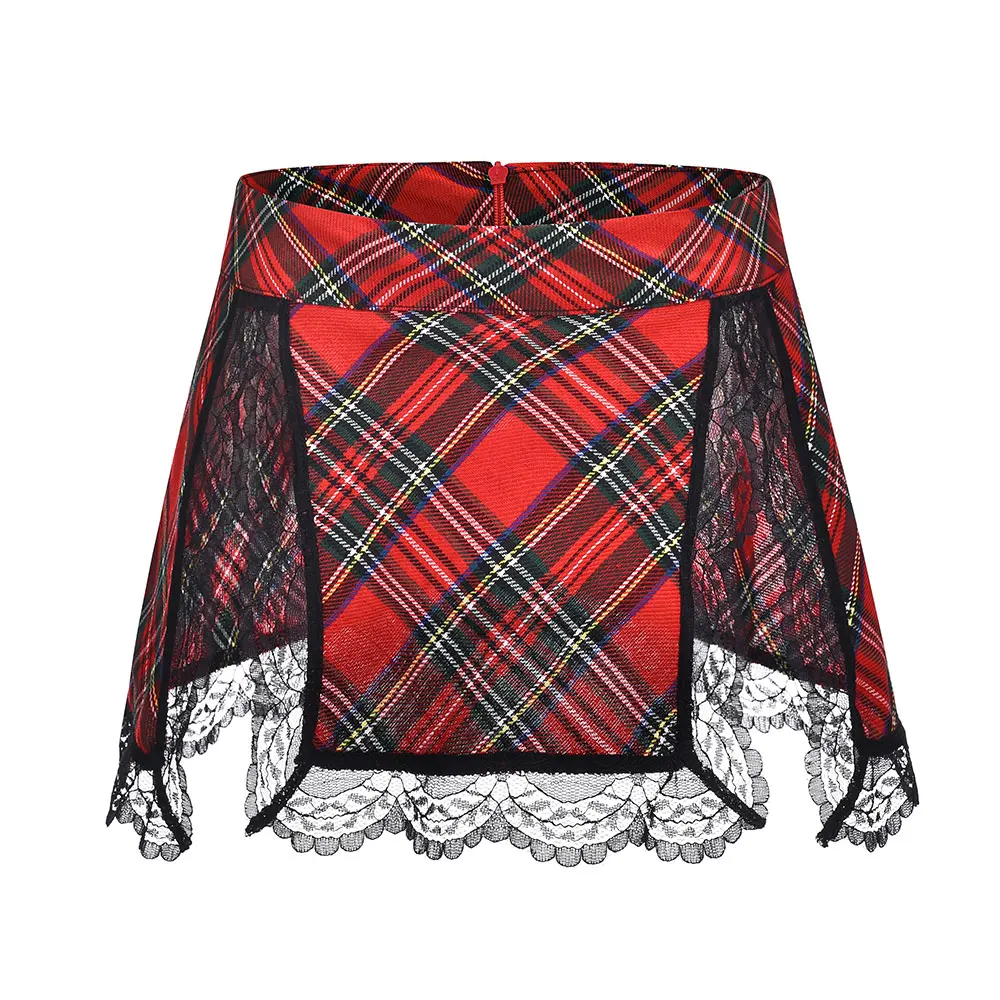 Летний женский винтажный костюм для ролевых игр красный бюстгальтер и мини-юбка