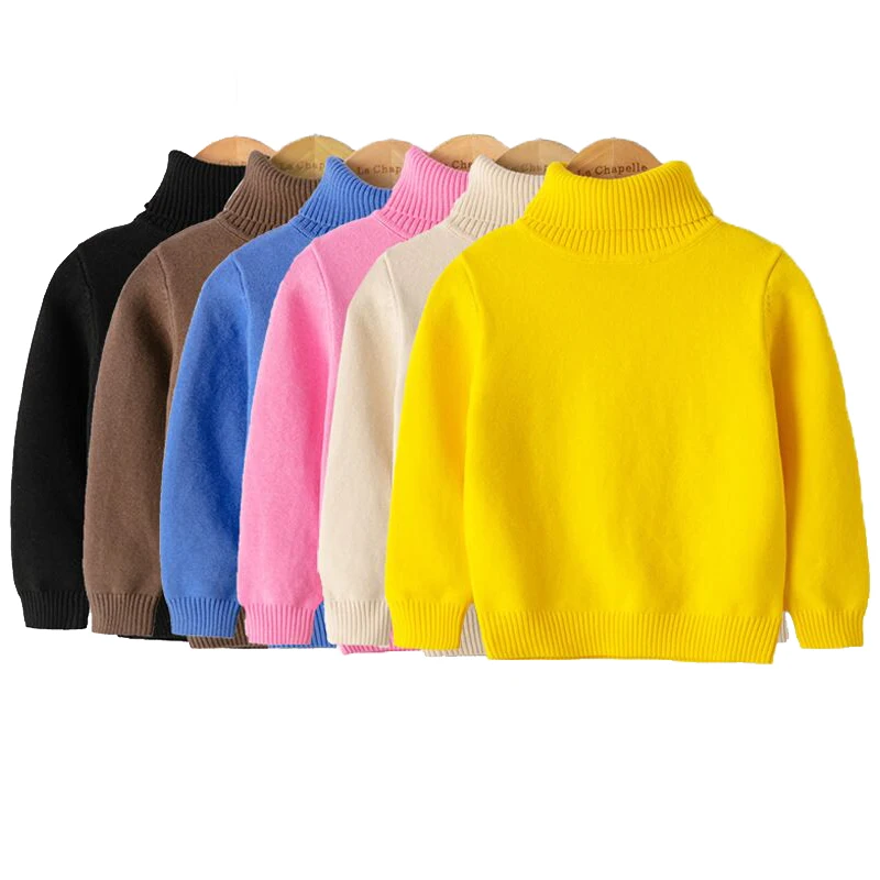 

Baby Girls Boys Sweaters 2020 Autumn Winter Cotton Sweater Jumper Knitted Pullover Turtleneck Warm Outerwear Kids Knit Sweater