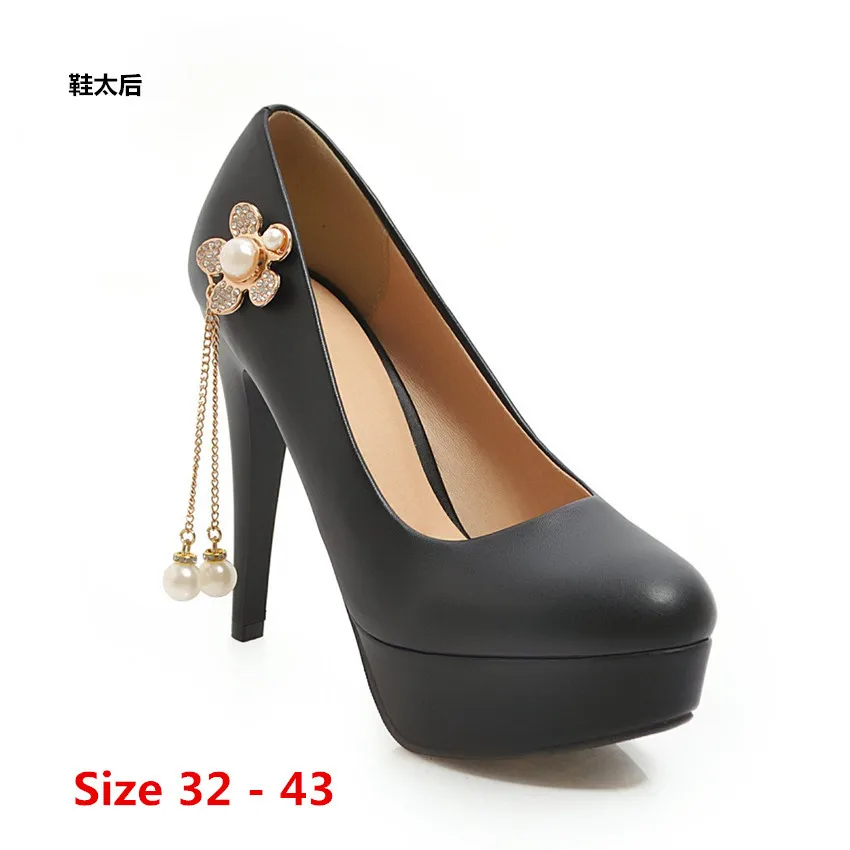 

Туфли-лодочки женские на платформе, свадебные вечерние туфли, ремешок на щиколотке, высокий каблук, Классическая обувь, маленький размер 32 - ...