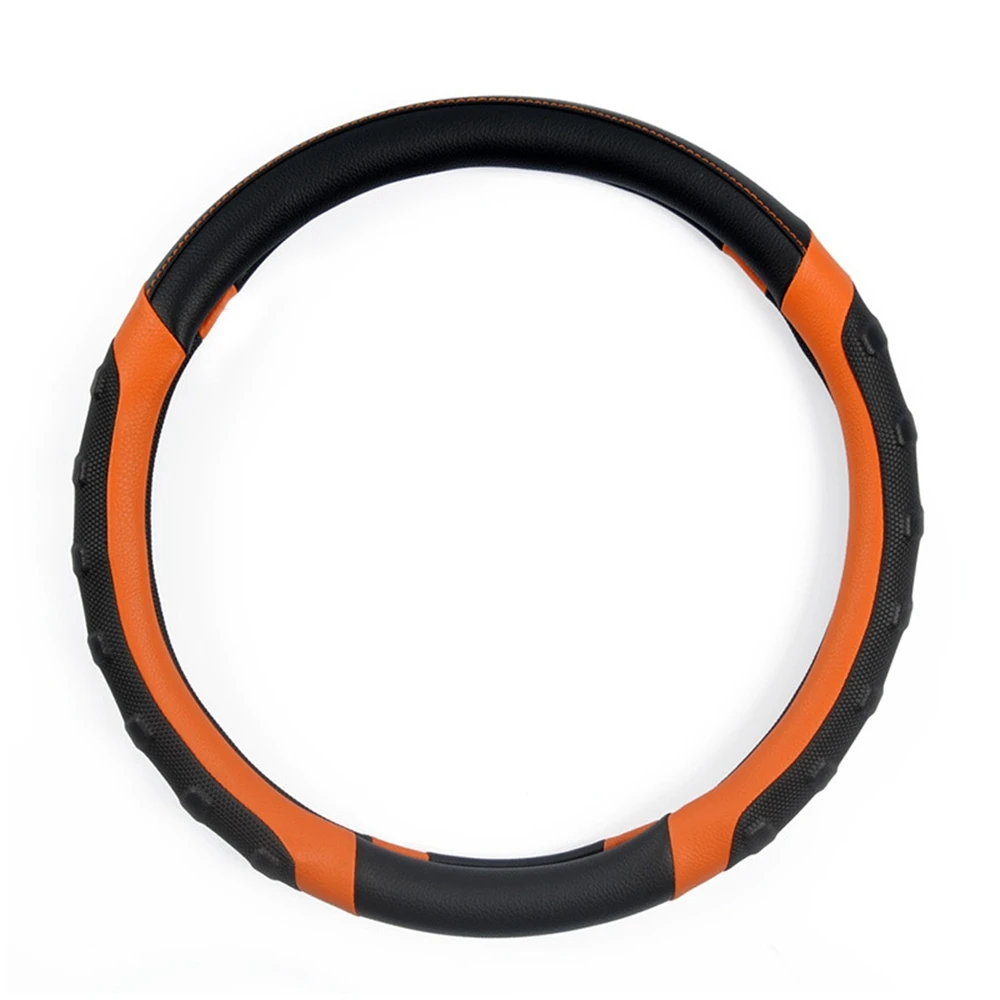 

Car Steering Wheel Cover 38cm/15 inch Non Slip Breathable Leather Steering Wheel Protector Universal Auto Accessories