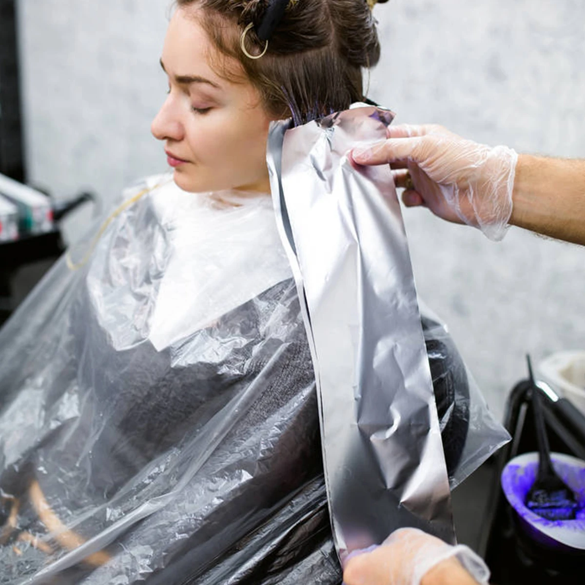 Одноразовая краска для волос 7 размеров прочный PE водонепроницаемый фартук