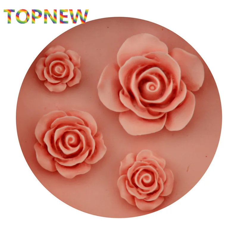 Качественные DIY 4 отверстия формы-розы помадные шоколадные силиконовые формы для