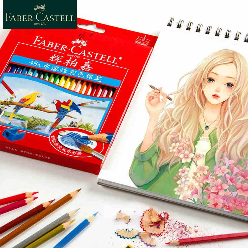 

Faber Castell Water soluble colored pencil Set 12/24/36/48/60/72 Lapis De Cor Colored Painting Color Pencils Art Drawing Sketch