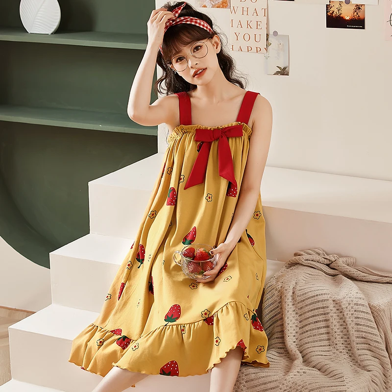 Сексуальная ночная рубашка нижнее белье летняя хлопковая Мини Ночная на