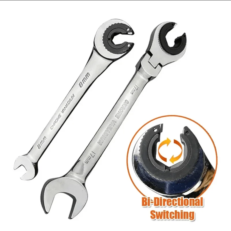 

8-19 Mm Tubing Ratchet Combination Wrenches Set Skate Oil Spanners Hand Tools Gears Ring Wrench Set