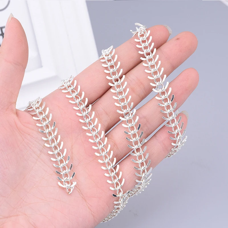 Ожерелье на цепочке рыбная цепь рыбья кость цепи аксессуары Серебристые рыбьи