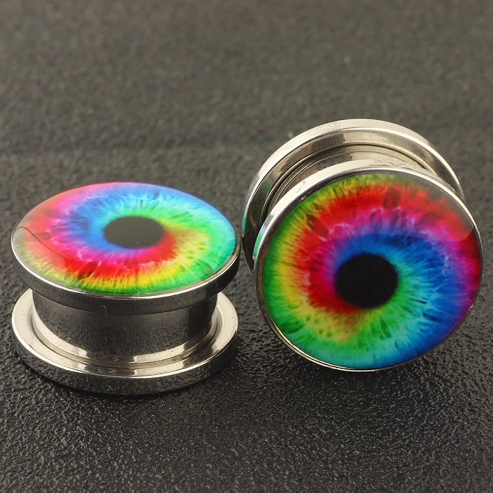 JUNLOWPY Заглушки для Пирсинга Ушей из нержавеющей стали с винтовым логотипом