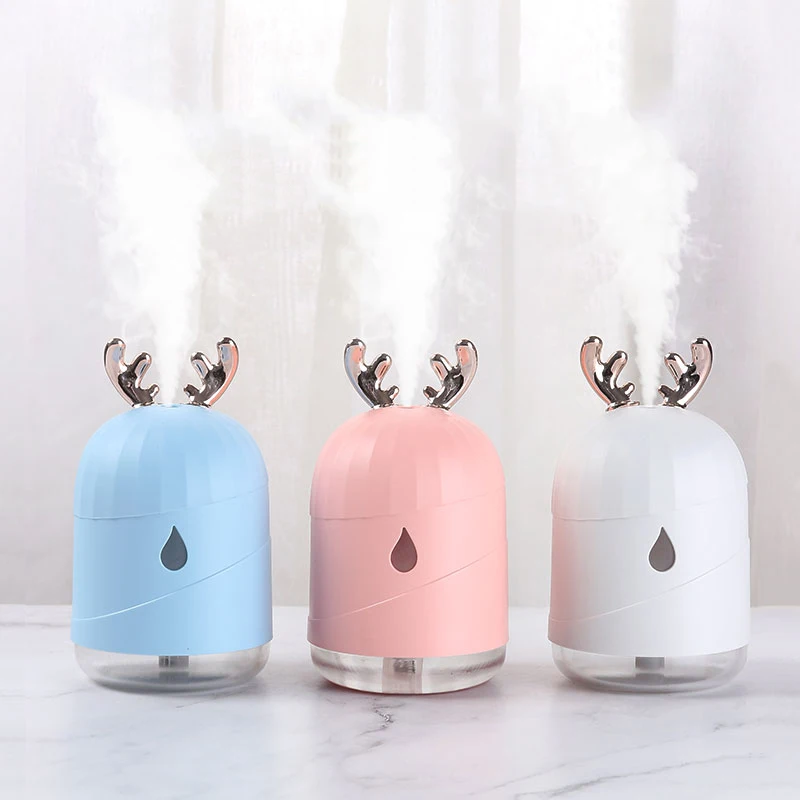 

220ml Humidifier USB Ultrasonic Adroable Deer Aroma Water Diffuser Cool Mist Maker Air Humidifier with Coloful Atmosphere Light