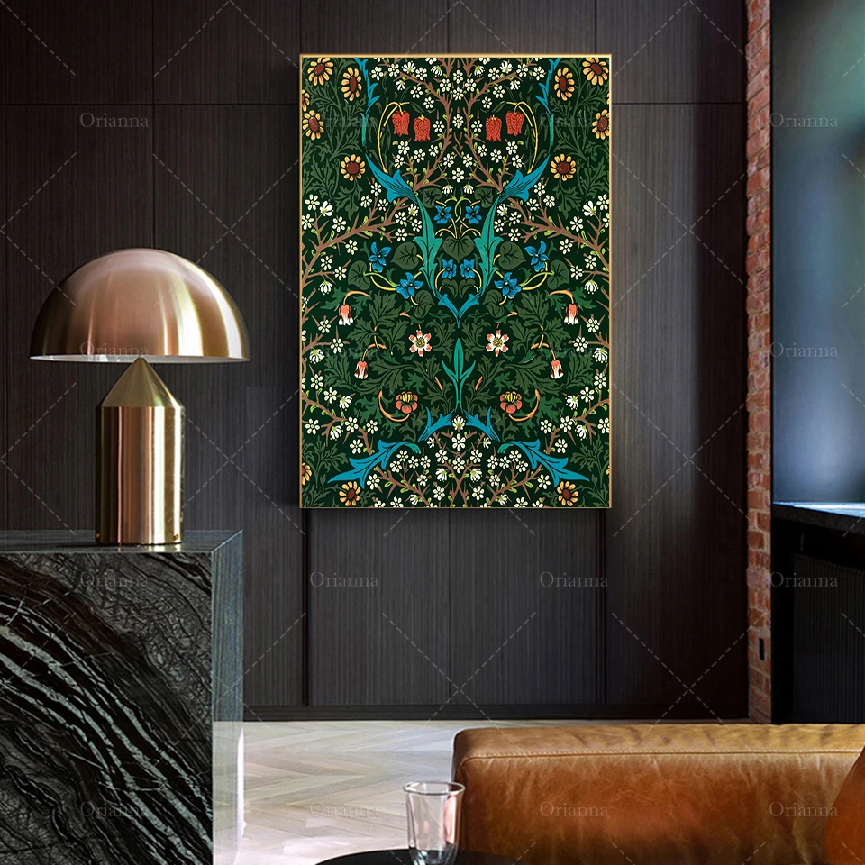 

William Morris Art, Floral Poster, Modern Living Decor, Vintage Print Art, Floral Art Wall Art Poster Print -Canvas Painting