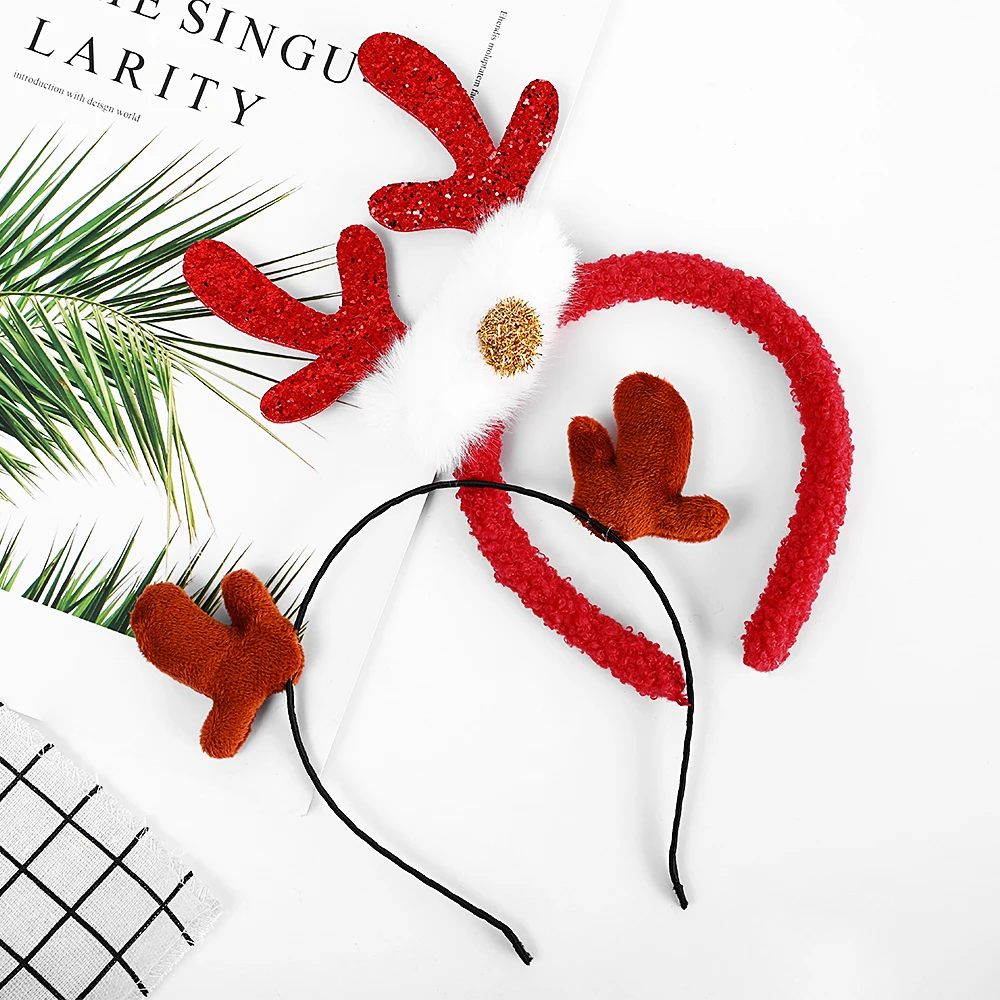 Рождественская повязка на голову головной убор в виде Санты елки лося для