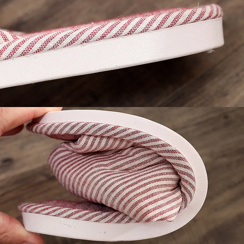 

Non-Slip Flip Flop Foam Bottom Slippers Wedding Shoes Guest Slippers Linen Loafer Fashion Female Shoes 1pair Hotel Home Slippers