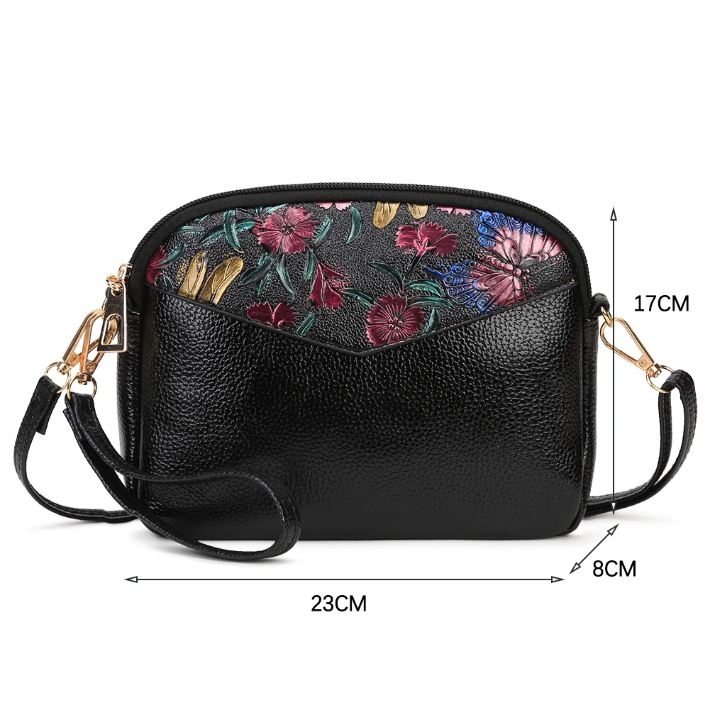 

Vintage Women PU Flower Printing Shoulder Crossbody Bags Elegant Female Messenger Bag Casual Ladies Patchwork Purse Handbags New